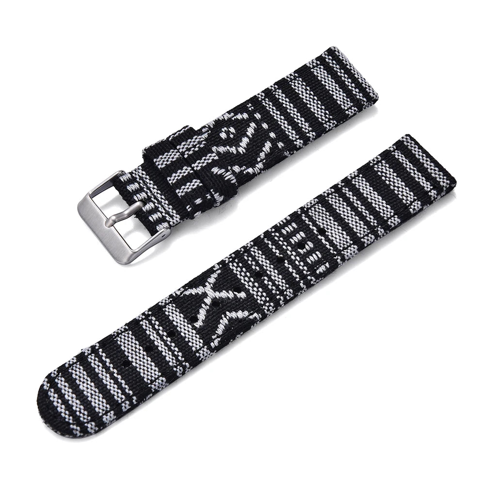 JUELONG Multicolor Nylon Sailcloth Watch Strap 20/22mm