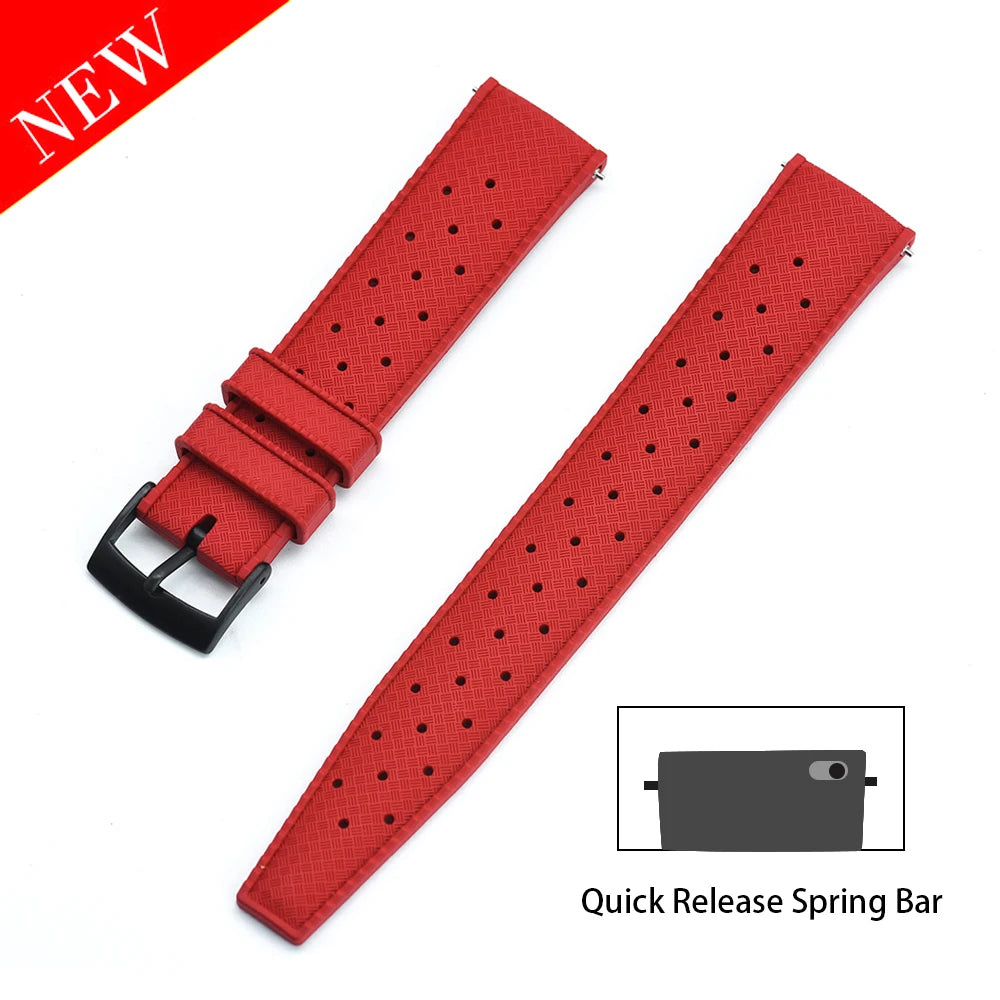 Premium Grade Fluororubber Tropical Watch Strap 18mm 20mm 22mm 24mm For S-eiko SRP777J1 FKM Watch Bands For Men's Diving Watches