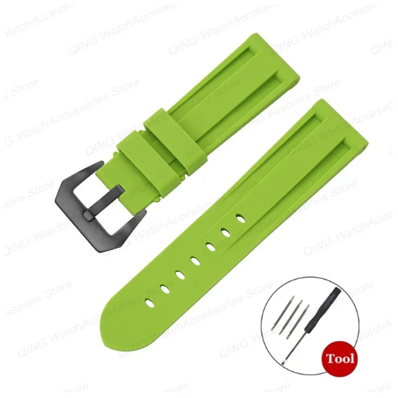Universal Silicone Rubber Watch Strap – Sport Wristband (20-26mm)