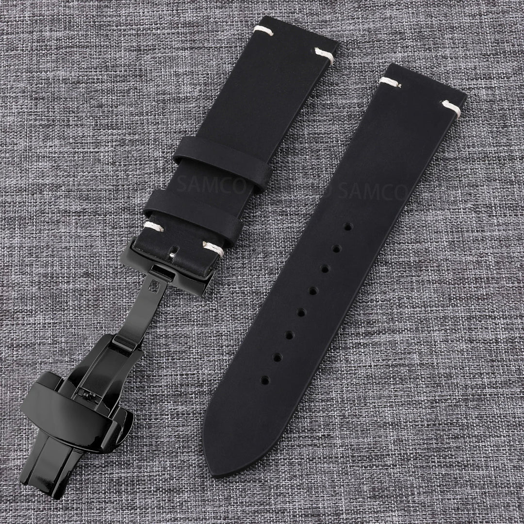 Vintage Top-Grain Leather Watch Strap (18–24mm)
