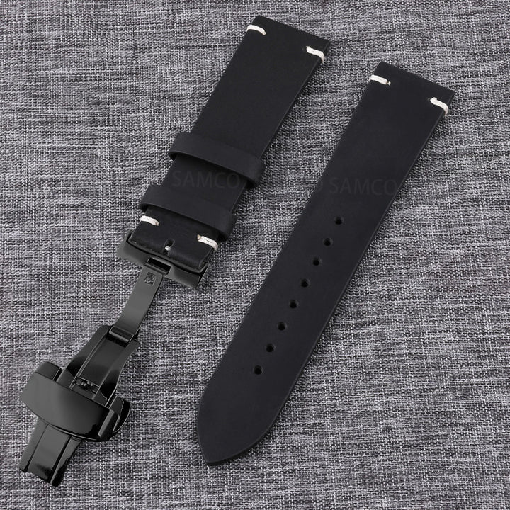 Vintage Top-Grain Leather Watch Strap (18–24mm)