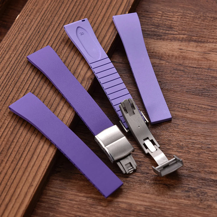 CTS FKM Rubber Watch Strap 16mm 18mm 19mm 20mm 21mm 22mm Quick Release Butterfly Buckle Watch Band CTS Strap For Cut To Size