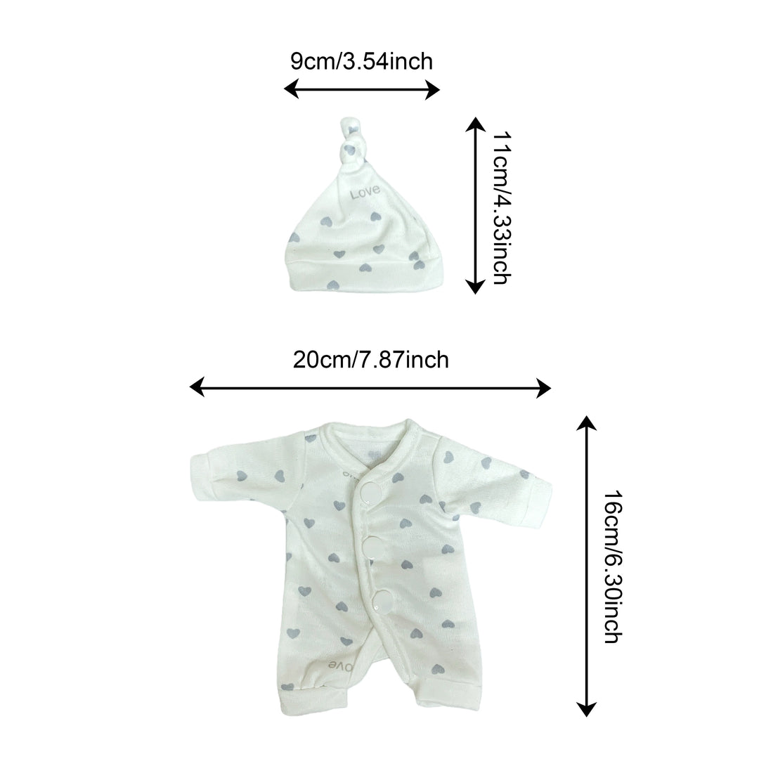 4‑Style Romper Outfits for 8–9″ Newborn Dolls