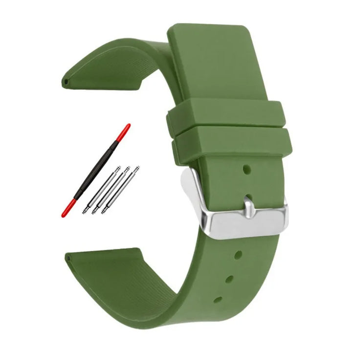 Silicone Watch Strap – 12–24mm, Soft Rubber for Seiko & Huawei GT Series