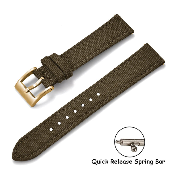Sailcloth Leather Watch Strap – 18-22mm Quick Release