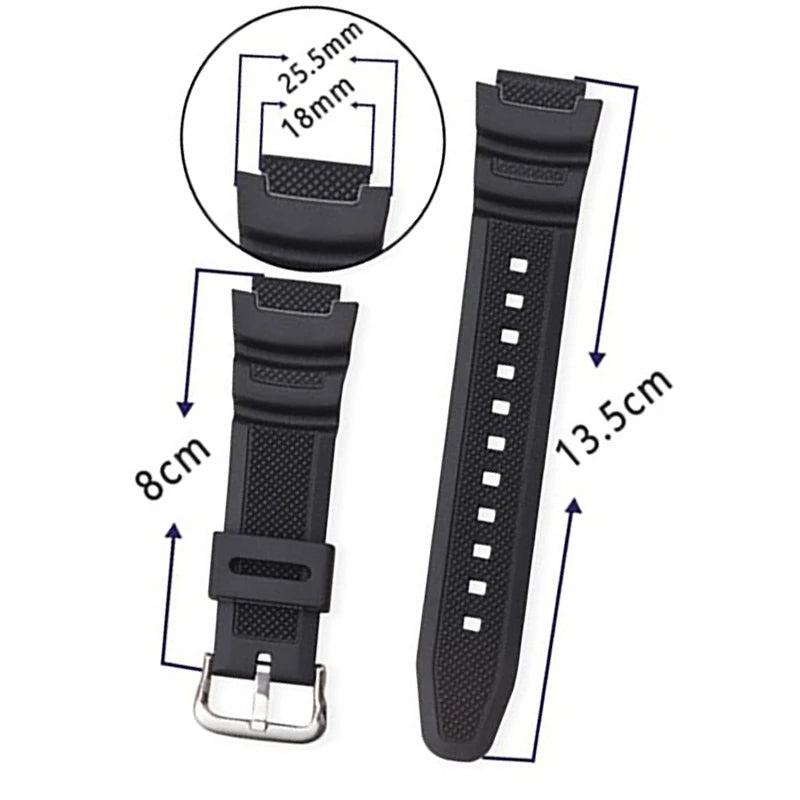 Silicone Rubber Strap for Casio AQ-S810W / AE-1000W Series