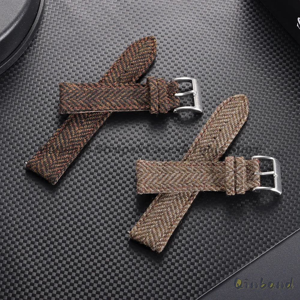 Tweed Sailcloth Watch Band Strap 18mm 20mm 22mm for Omega for Seiko Quick Release Weave Bracelet for Men Women Watch Accessories