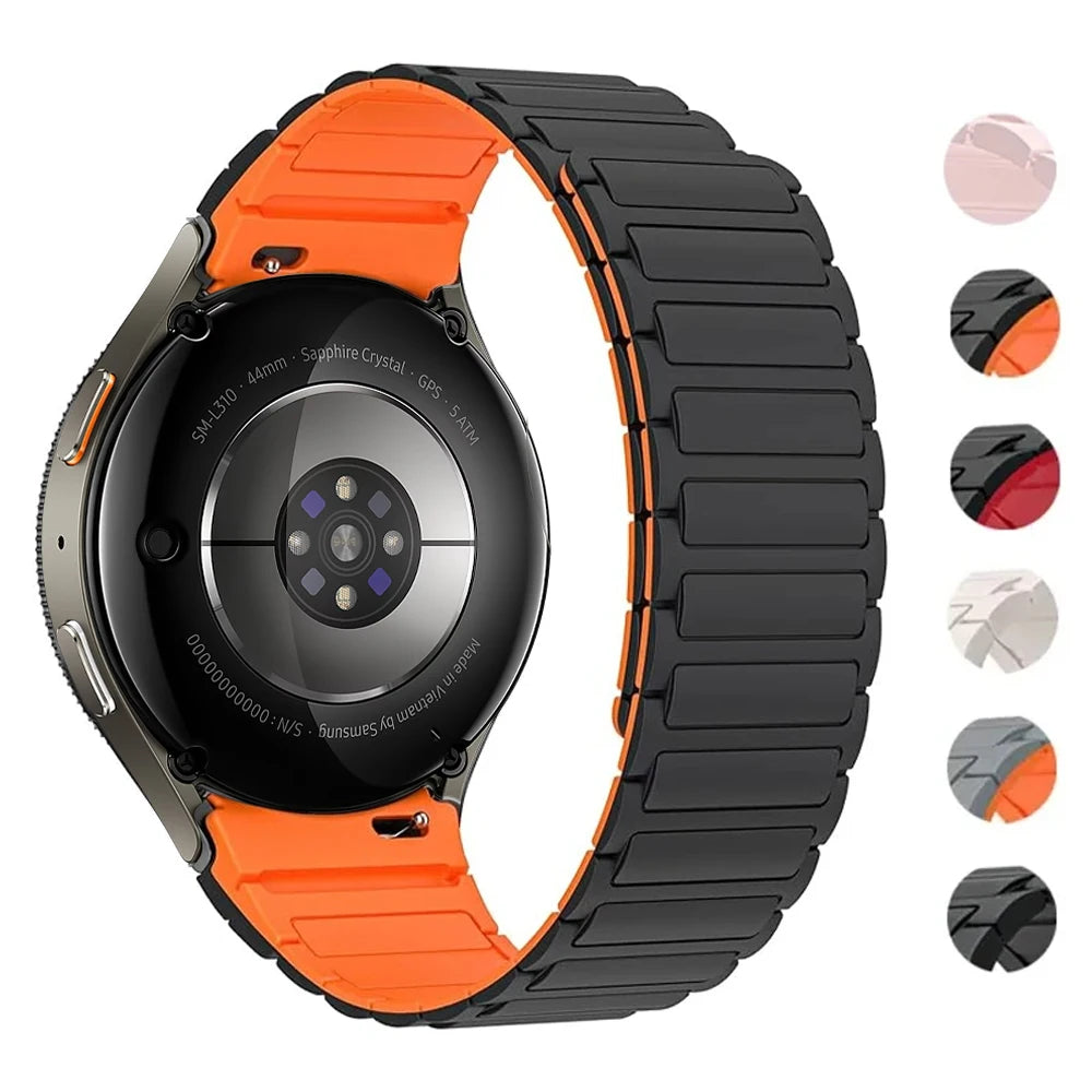 Magnetic Silicone Strap for Samsung Galaxy Watch – 40/44/45mm, No Gaps