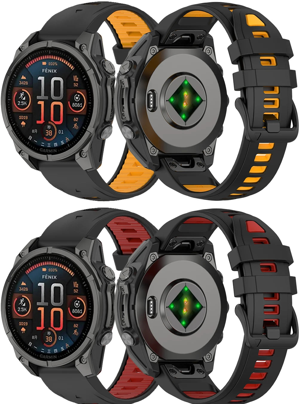 Title: Quick Release Silicone Watch Strap 20/22/26mm for Garmin Fenix 6–8 Series