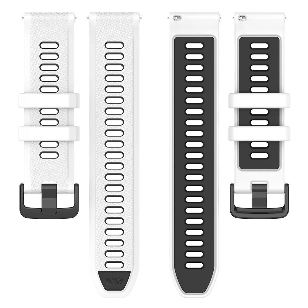 Two-Tone Silicone Watch Strap 18–22mm for Garmin Forerunner & Vivoactive 5