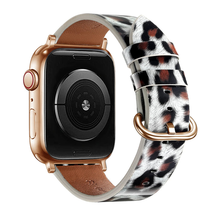 Leopard Leather Apple Watch Band for Women 38–49mm