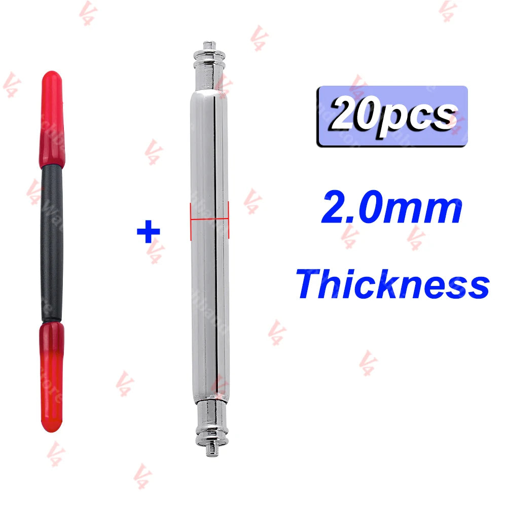 20pcs Watch Band Spring Pins 16–24mm (1.5–2.5mm Stainless Steel)