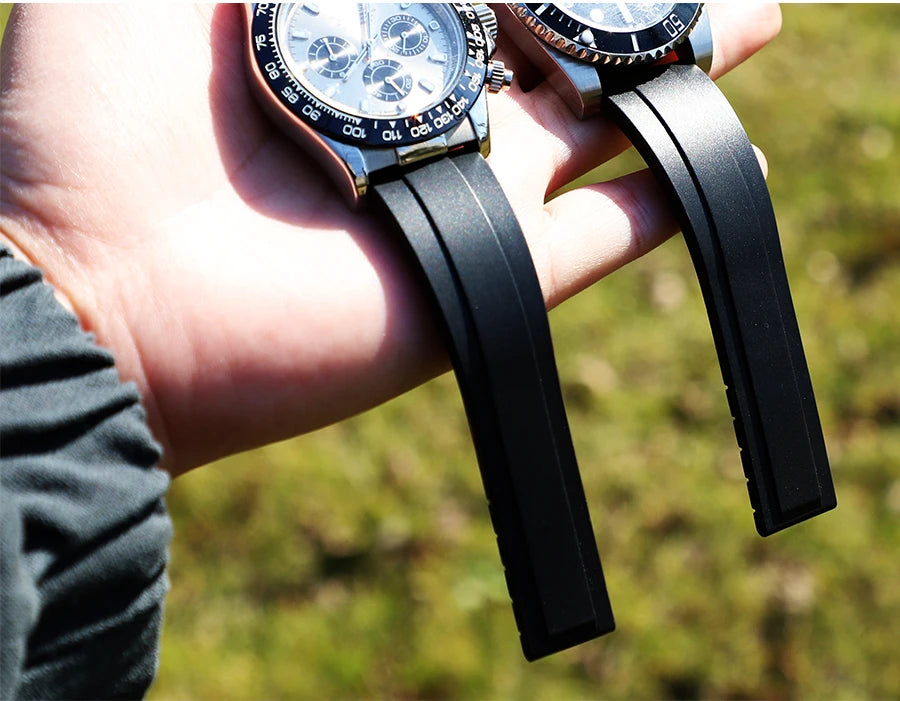 Flat Interface Silicone Watch Strap 20mm for Rolex Daytona & GMT 2