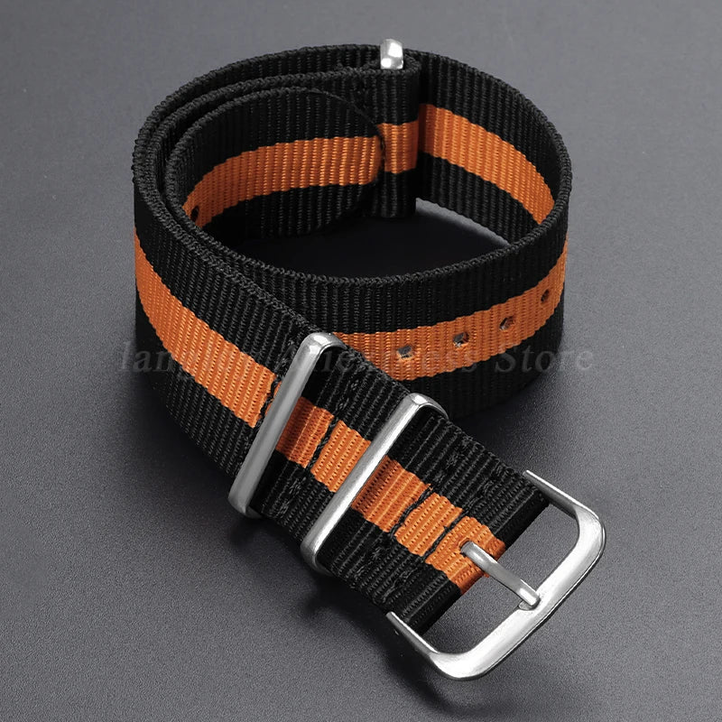 Nylon Army Sport Strap (18–22mm) – Black & Green