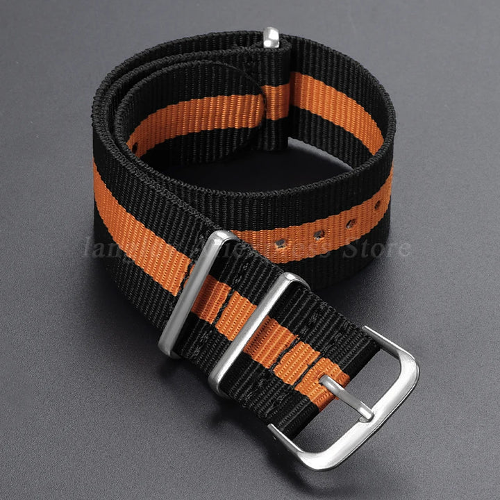 Nylon Army Sport Strap (18–22mm) – Black & Green