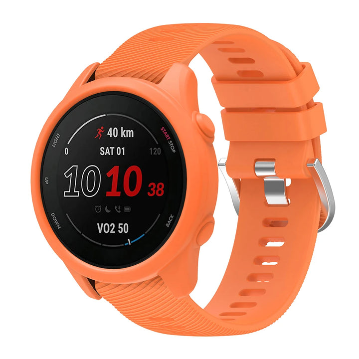 Silicone Strap with Protective Case for Garmin Forerunner 255/265