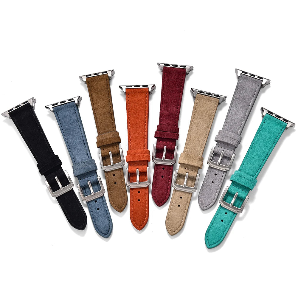 Soft Suede Leather Strap For Apple Watch Band 10 42 46mm 38 44mm 40mm 45mm 49mm for iWatch Series Ultra 2 9 8 7 6 SE 5 Wristband