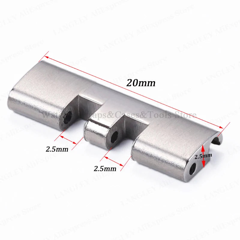 Stainless Steel Curved End Link – 18/22mm, for Seiko SKX007/009 Jubilee & Oyster