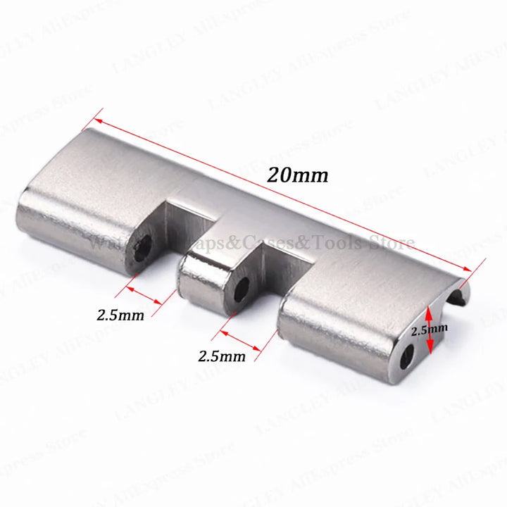 Stainless Steel Curved End Link – 18/22mm, for Seiko SKX007/009 Jubilee & Oyster