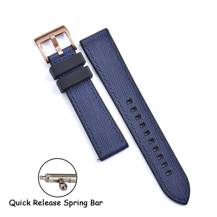 FKM Rubber Strap 20mm22mm Leather Qucik Release Watch Band Universal Women Men Watch Accessories for Omega Seiko Sports Bracelet