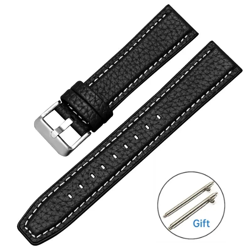Silicone Leather Quick‑Release Watch Strap – 18/20/22mm, Waterproof for