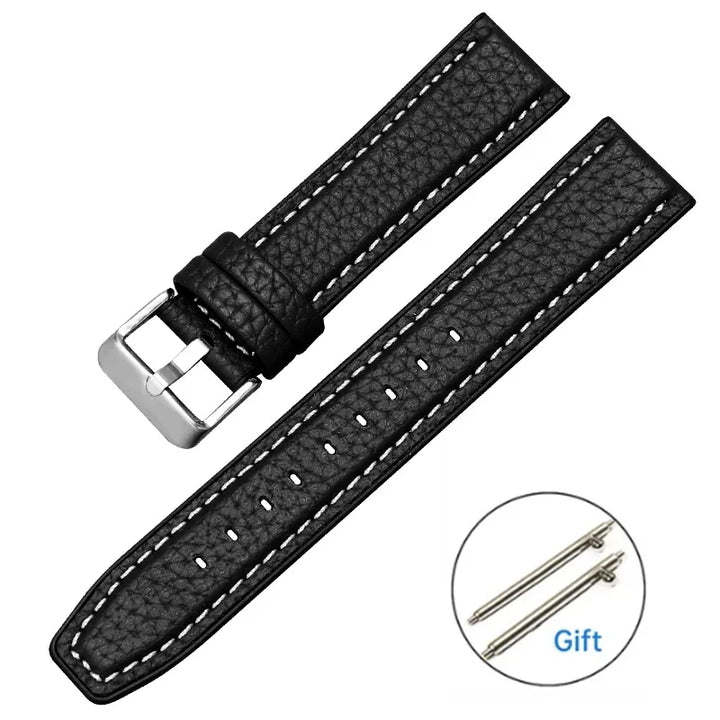 Silicone Leather Quick‑Release Watch Strap – 18/20/22mm, Waterproof for