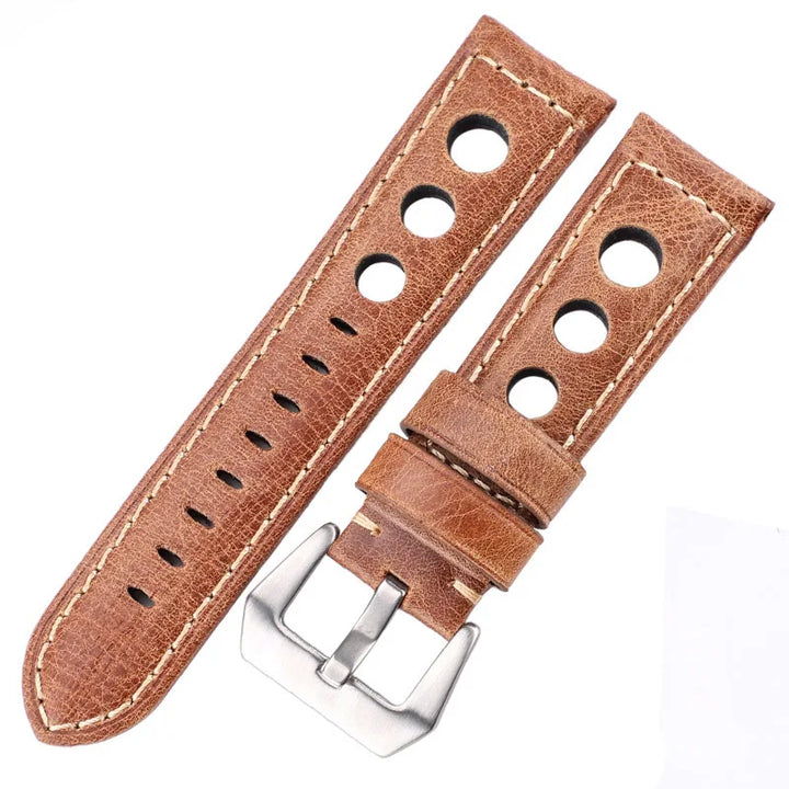Oil Wax Cowhide Leather Watch Strap 22-24mm