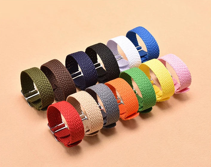 Nylon Weave Watch Strap for Perlon Watchband Wristband Women Men Bracelet Watch Accessories 14mm 16mm 18mm 20mm 22mm Sport Band
