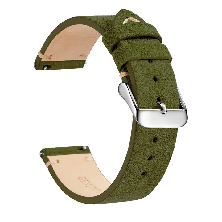 Genuine Leather Quick-Release Watch Strap 14–22mm