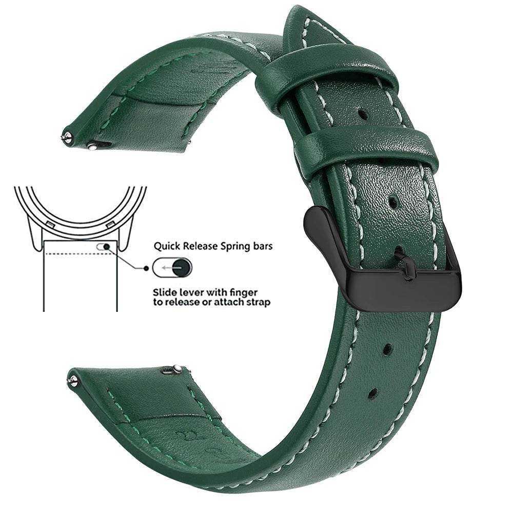 Samco Genuine Leather Watch Band 18–22mm (Quick Release)