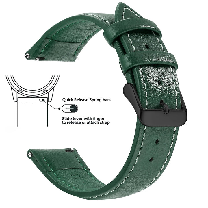 Samco Genuine Leather Watch Band 18–22mm (Quick Release)