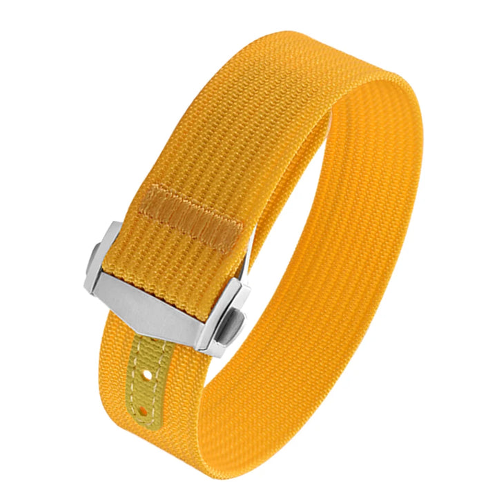 JUELONG Canvas Sailcloth Watch Strap 18mm 20mm 22mm Rubber Hole Sport Waterproof Folding Buckle Watchband For Omega Swatch Moon