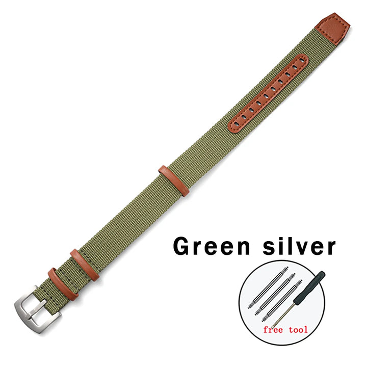 Nylon Leather Strap 20mm 22mm Watchband Genuine Leather Weave Replacement Bracelet for Hamilton Khaki Field Wristband Sport Band