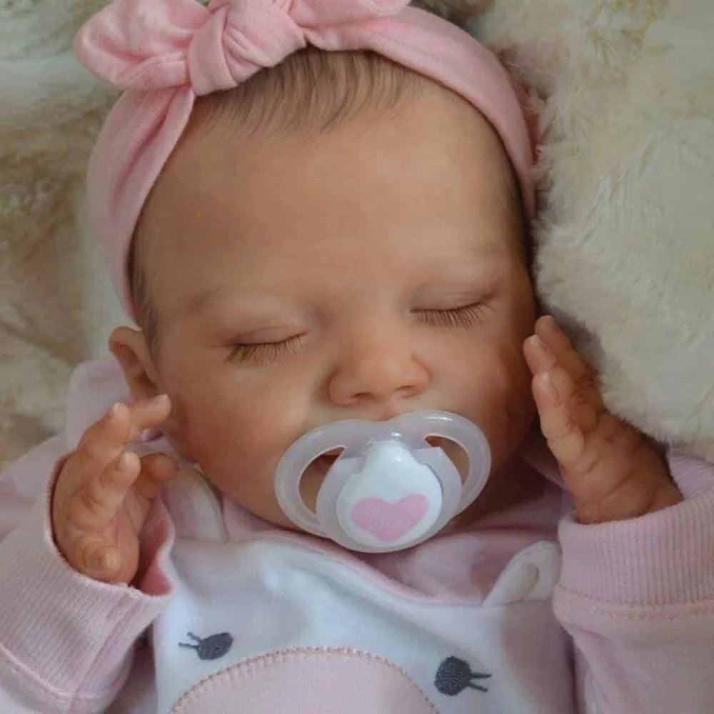 50 cm April Realistic Full Vinyl Reborn Doll – Waterproof, Visible Veins, Lifelike 3D Skin