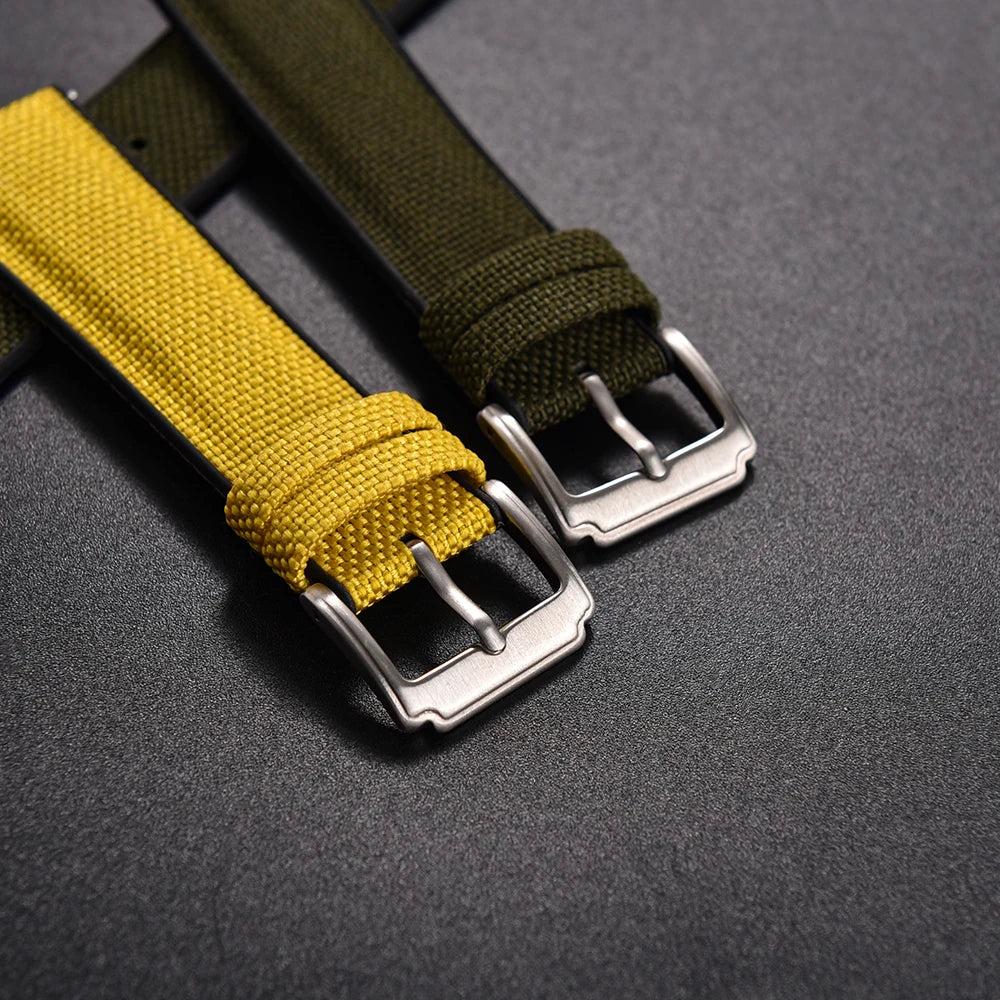 High Quality Rubber Sailcloth Strap 18mm 19mm 20mm 21mm 22mm Canvas Nylon Quick Release WatchBand Perfect Fit Flat End Universal