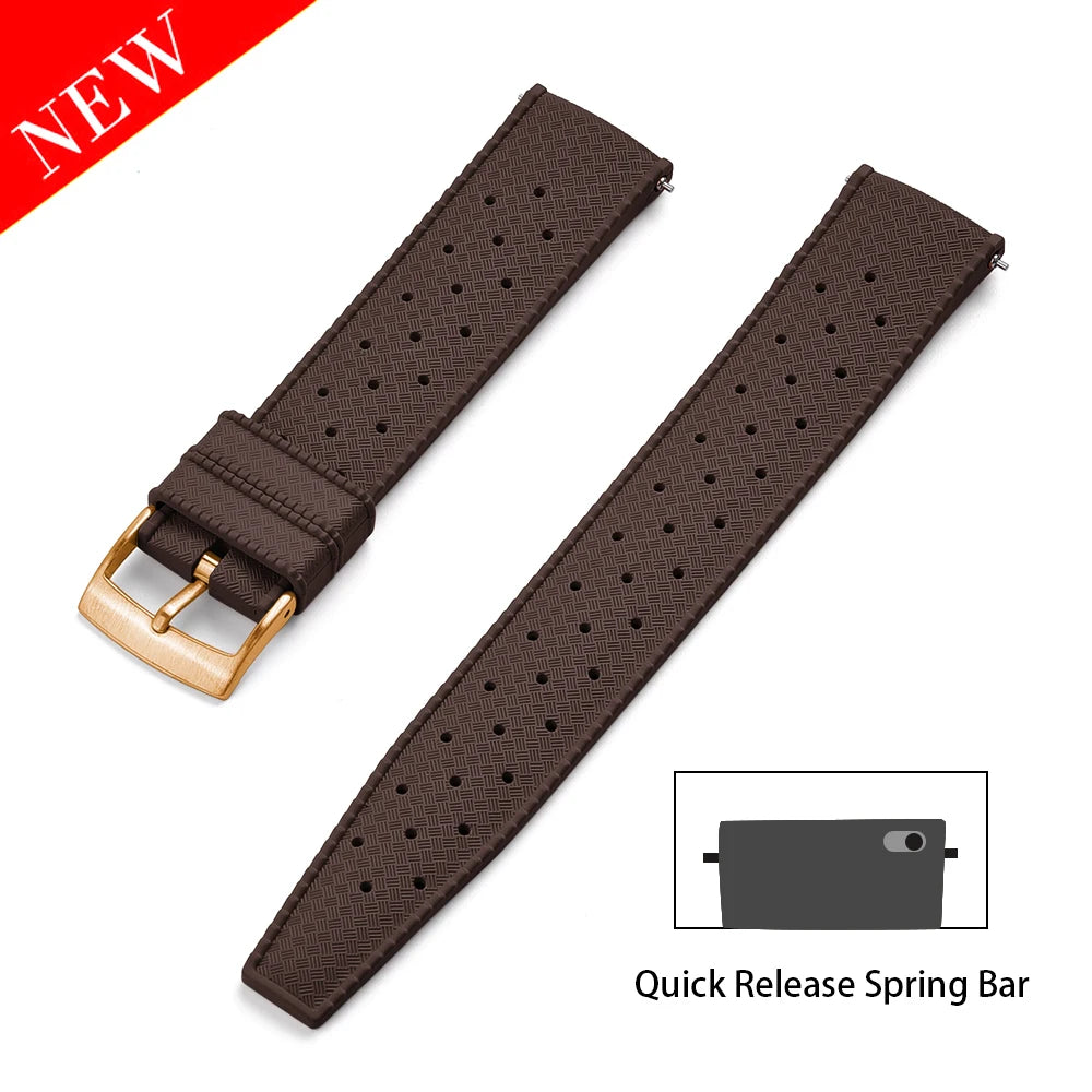 Premium Grade Tropical FKM Rubber Strap Quick Release Watch Band 18mm 20mm 22mm 24mm Rubber Tropical Strap Smart Watch Strap