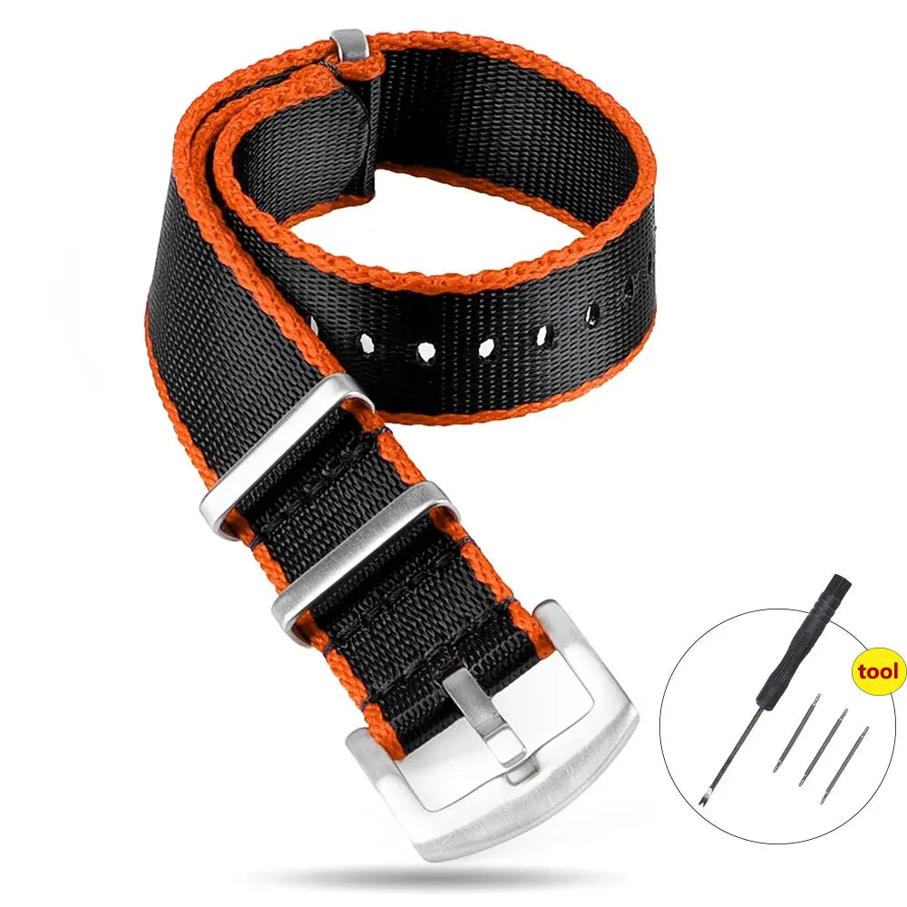 High Density Nylon Watch Band 20–22mm