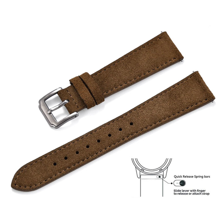 Premium Grade Quick Release Suede Leather Watch Strap Vintage Classic Leather Watchbands 18mm 19mm 20mm 22mm