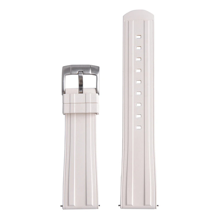 White Tropical Waffle CTS FKM Watch Strap Fast Release 20mm 22mm New Fluororubber Traditional Diving Watch Band