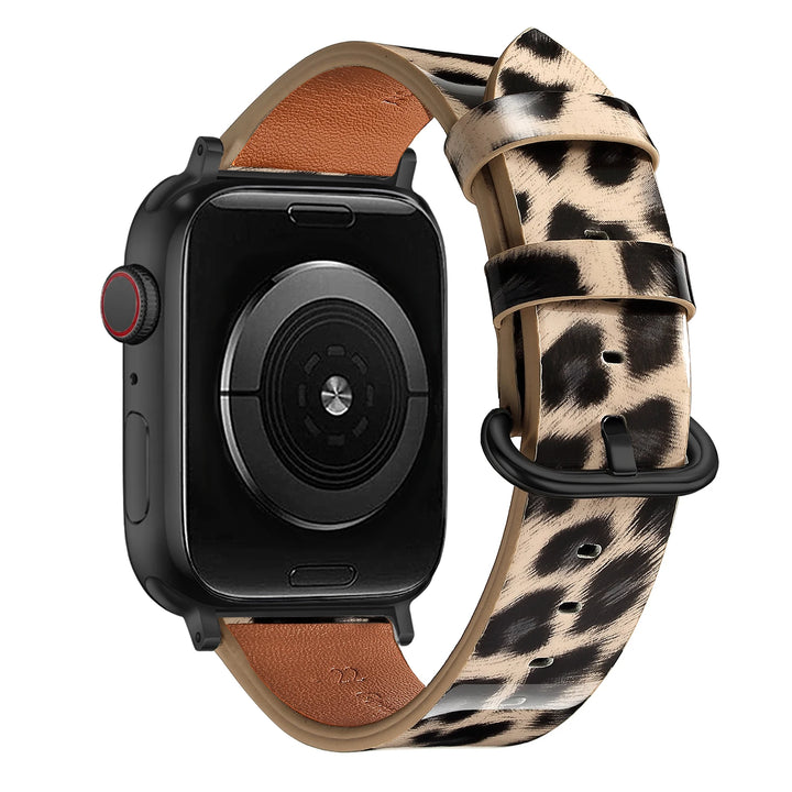 Leopard Leather Apple Watch Band for Women 38–49mm