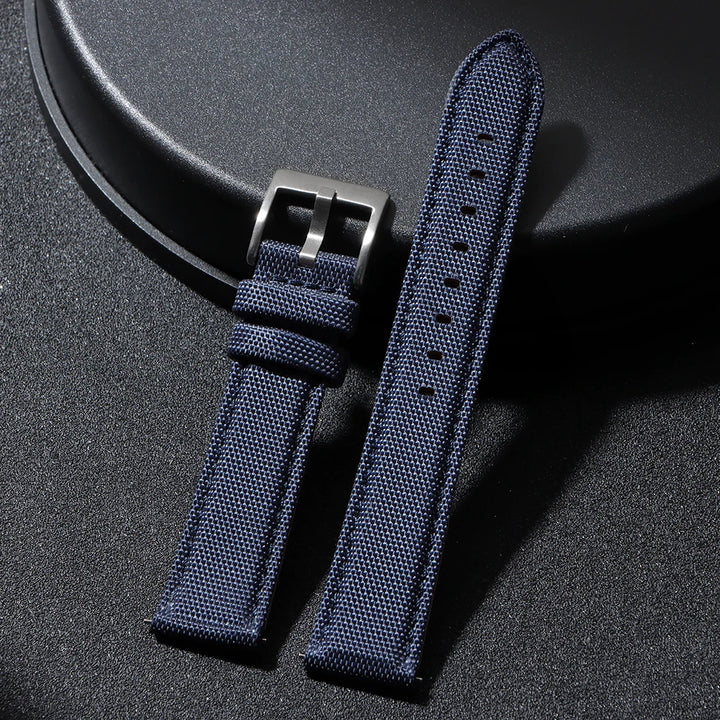 Nylon & Leather Hybrid Watch Strap (20/22mm, Quick Release)