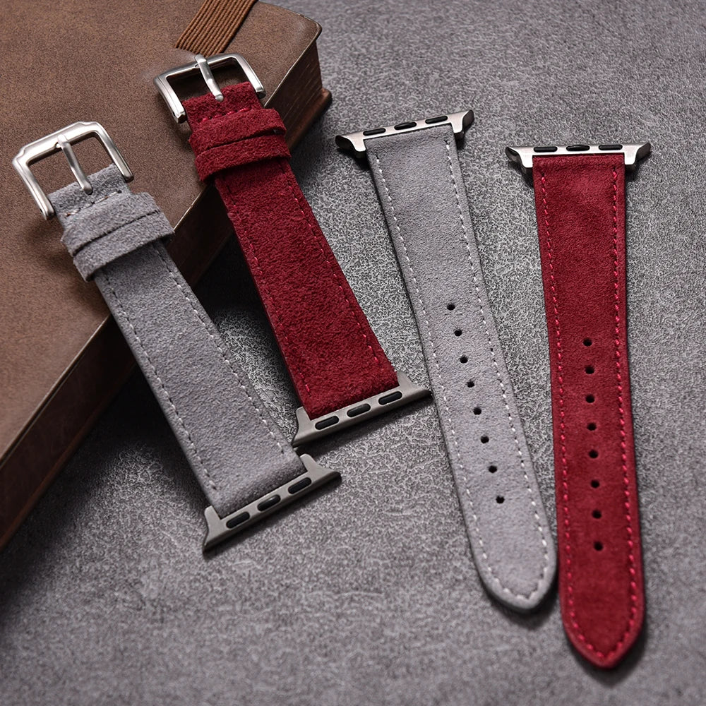 Soft Suede Leather Strap For Apple Watch Band 10 42 46mm 38 44mm 40mm 45mm 49mm for iWatch Series Ultra 2 9 8 7 6 SE 5 Wristband