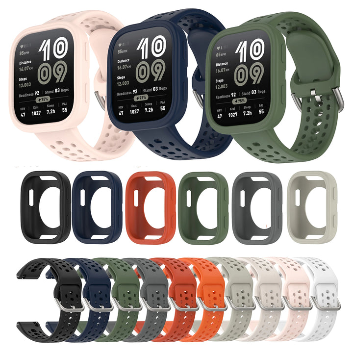 Silicone Strap with Protective Case for Amazfit Bip 6