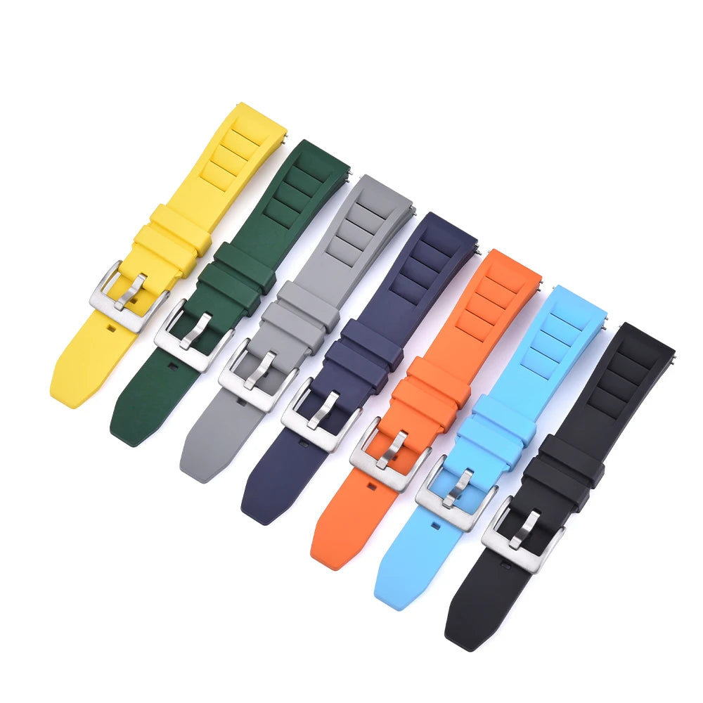 Premium Fluoro Rubber Watch Band Quick Release FKM Rubber Watch Strap 20mm 22mm Watch Strap Watch Replacement Watchband