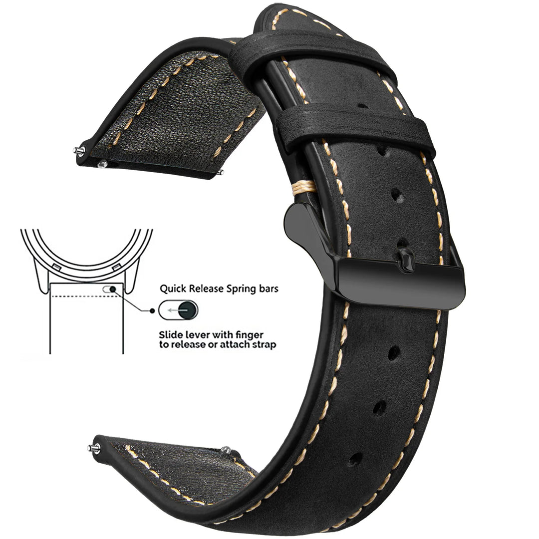 Wax Vintage Leather Watch Strap 14–24mm
