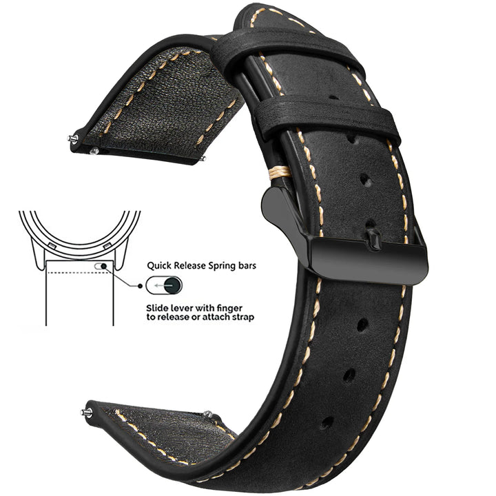 Wax Vintage Leather Watch Strap 14–24mm
