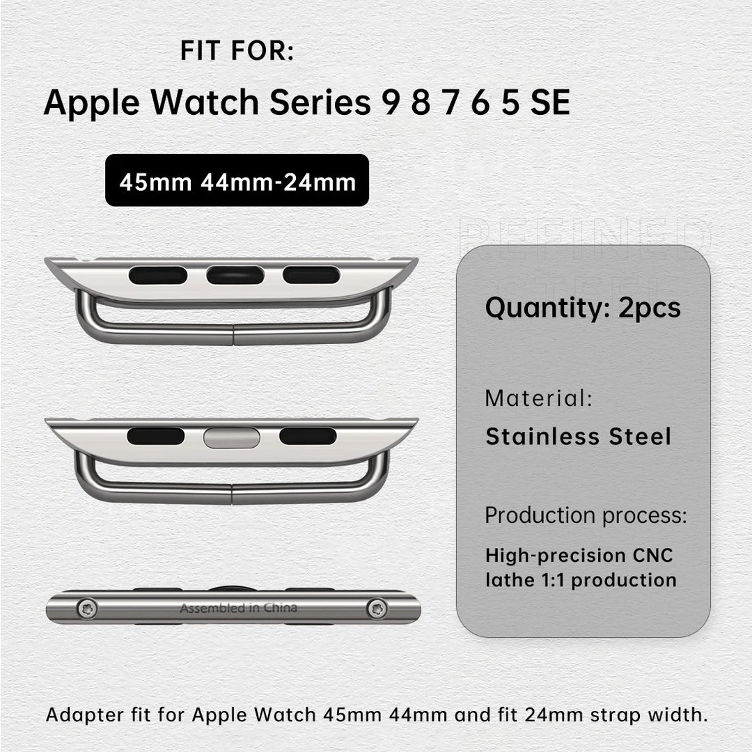 Top Quality, 2pcs Apple Watch Ultra Band Adapter, For 49mm 45mm 44mm 41mm Apple Watch Strap Stainless Steel Connector