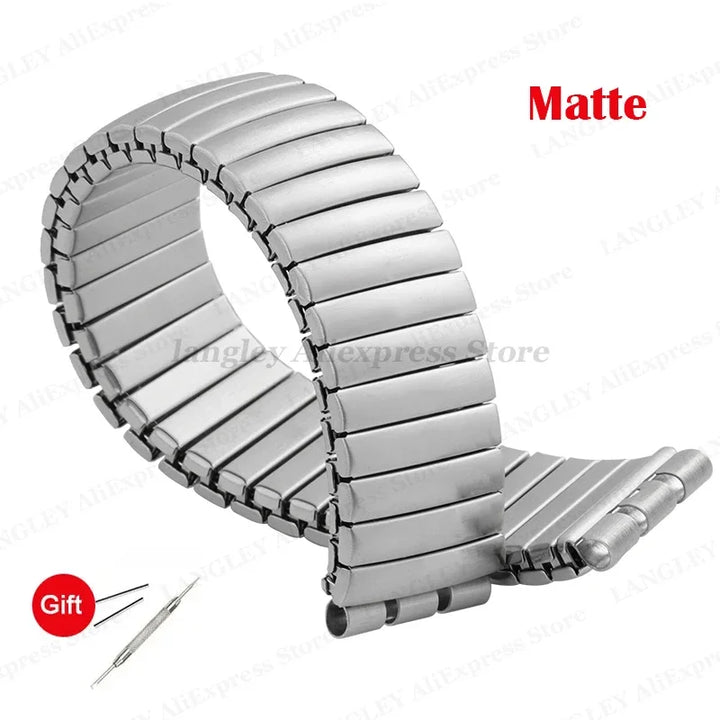 Elastic Metal Stretch Watch Band for Swatch – 17/20mm Stainless Steel