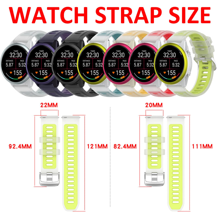 Silicone Sports Watch Strap 20/22mm for Garmin Forerunner, Venu & Vivoactive Series
