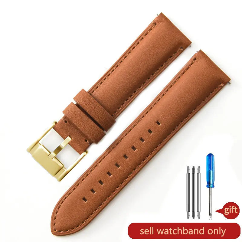 Genuine Leather Watch Strap for Fossil (22/24mm, Dark Blue)